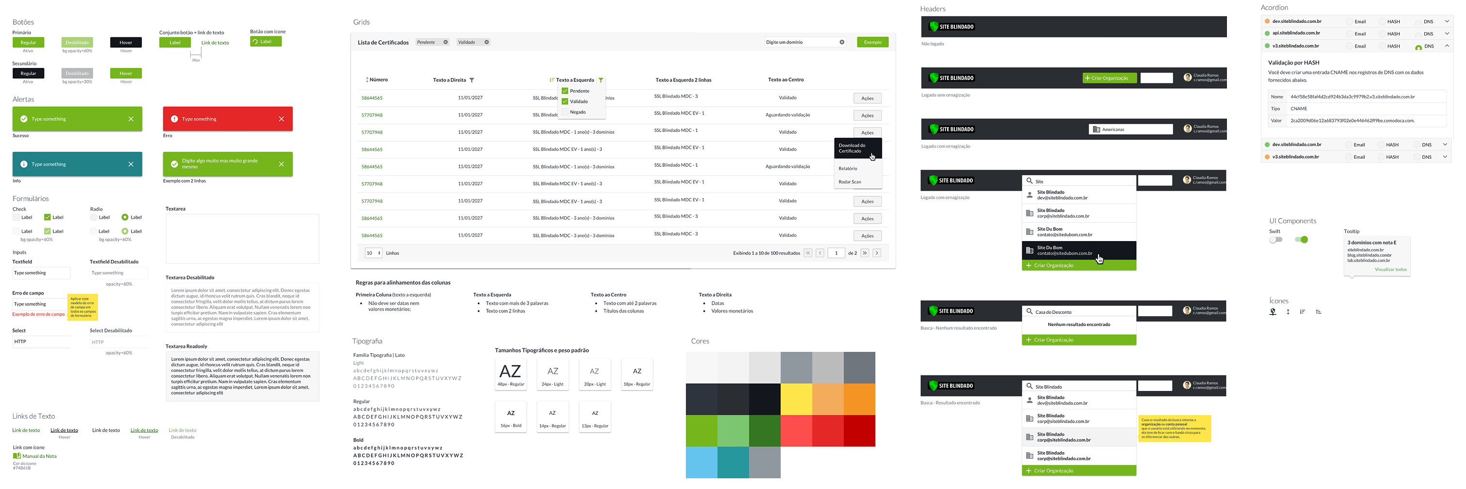 Design System - Plataforma Site Blindado